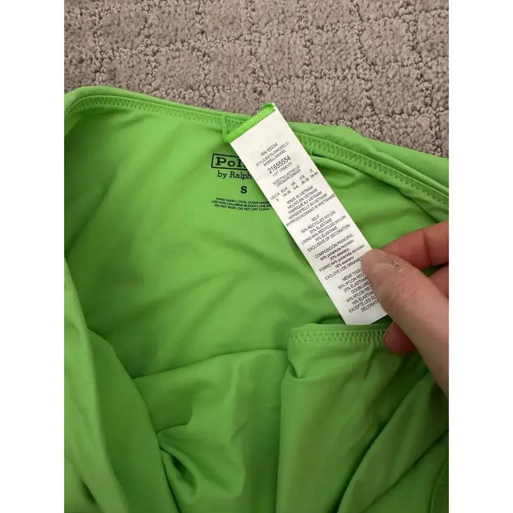 NWOT Polo Ralph Lauren Kennedy Modern High Leg Bikini in Riviera Green SZ S